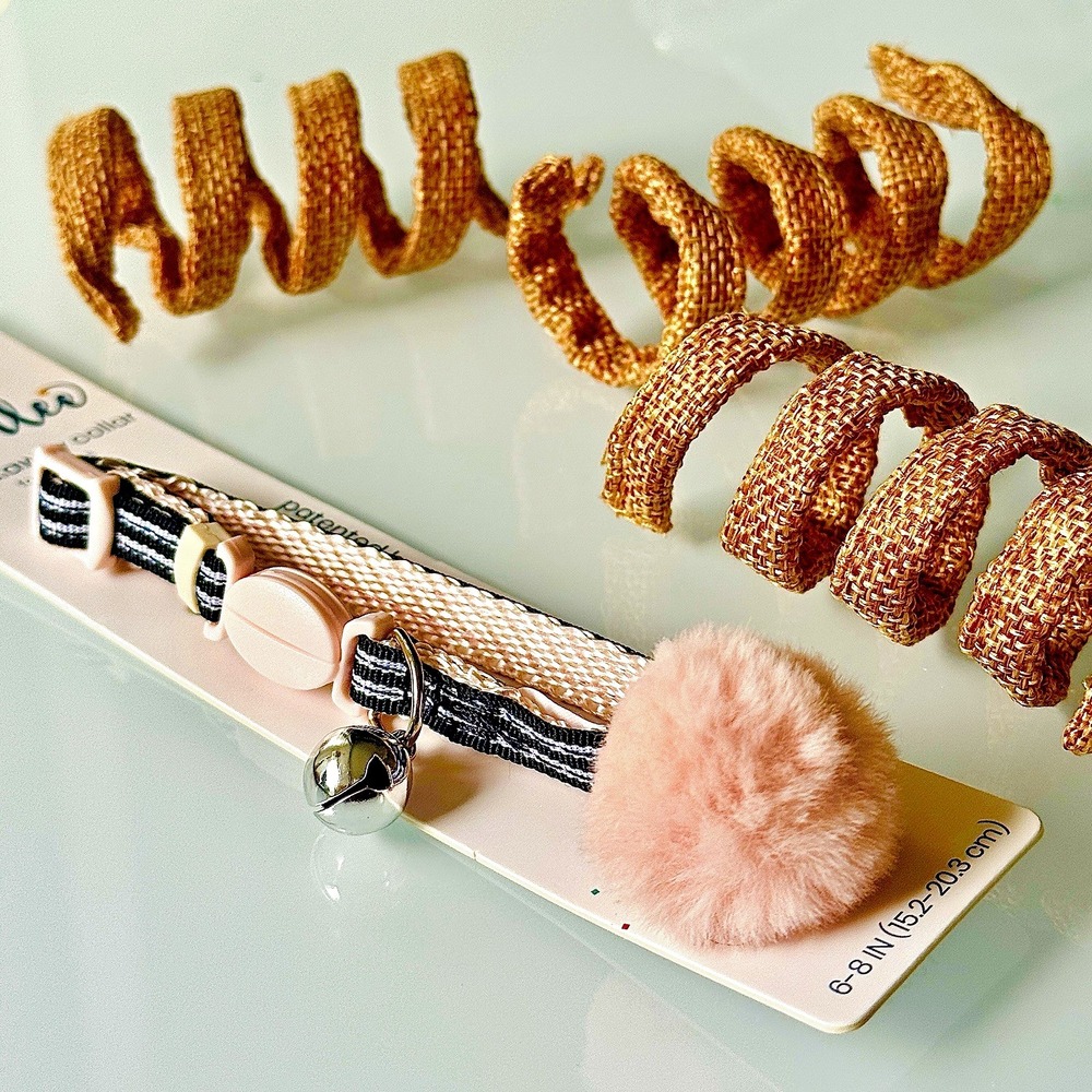 NEW Pink Kitten Collar Size XS ADJ 6 to 8in Breakaway Cat Bell Pom Pom Toys Lot